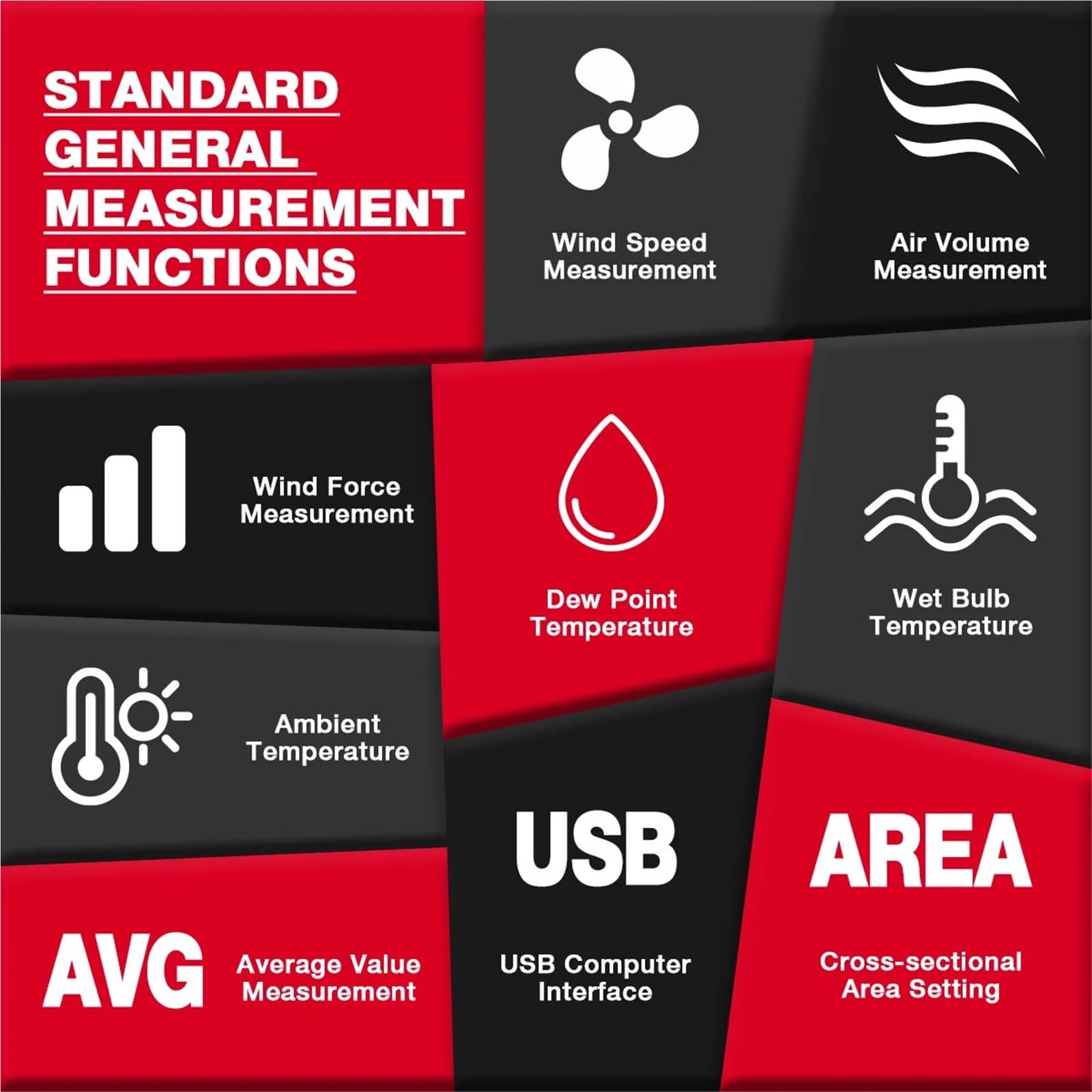 Anemómetro Portátil, Anemómetro digital portátil de mano, medidor de velocidad del viento, anemómetro con pantalla LCD retroiluminada, medidor de temperatura y humedad.(HT625A)