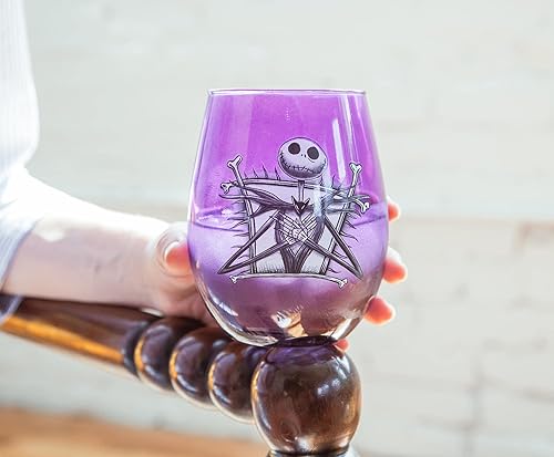 Miniatura 3 de Disney Nightmare Before Christmas Jack Skellington - Copa de vino sin tallo, color morado