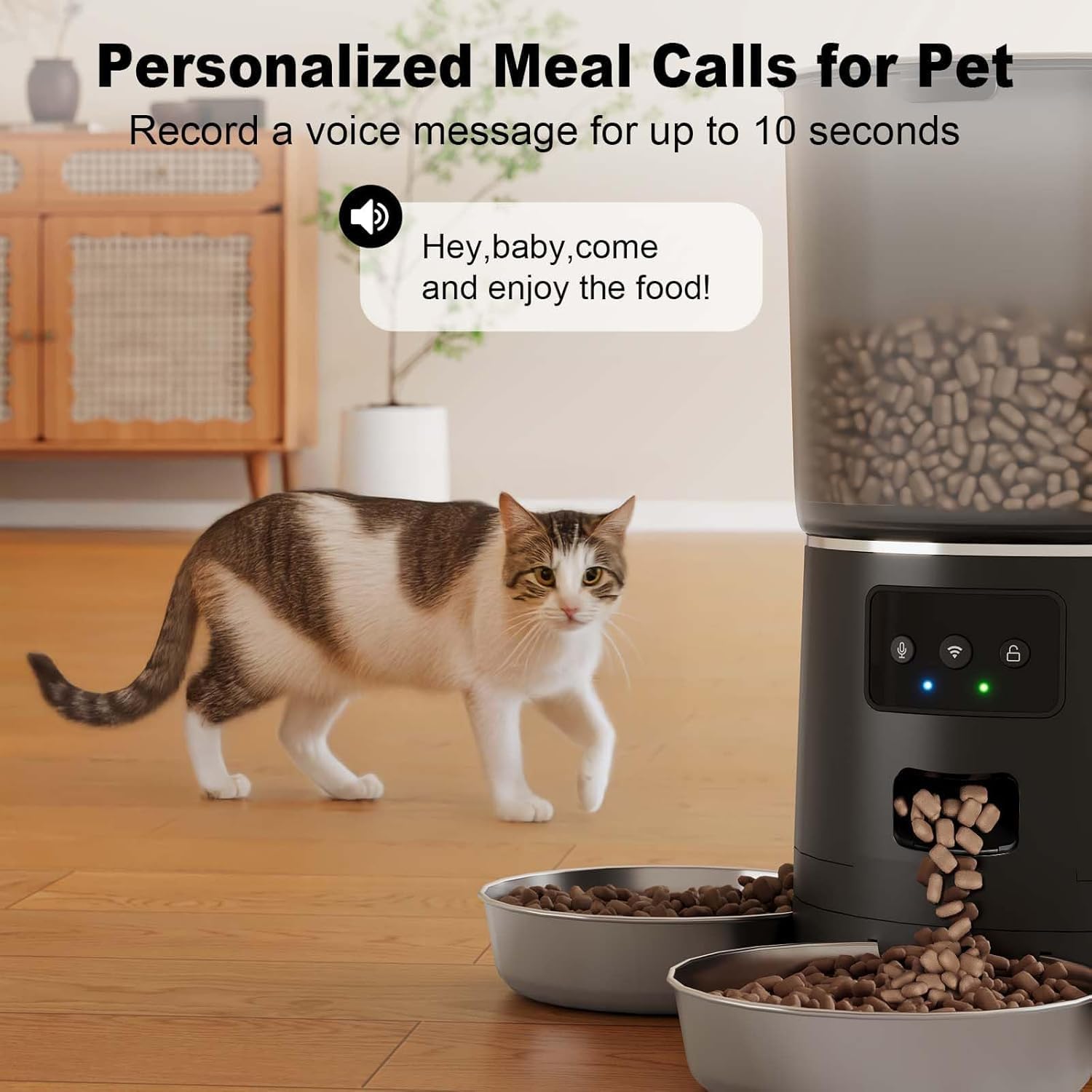 Comedouro Automatico para 3 Gatos, 6L Alimentador Automático Gatos WiFi Controle Programável de 1 a 20 Refeições, Fonte de Alimentação Dupla, Chamada de Refeição de 10s Preto Comedouro Automatico para 3 Gatos, 6L Alimentador Automático Gatos WiFi Controle Programável de 1 a 20 Refeições, Fonte de Alimentação Dupla, Chamada de Refeição de 10s Preto