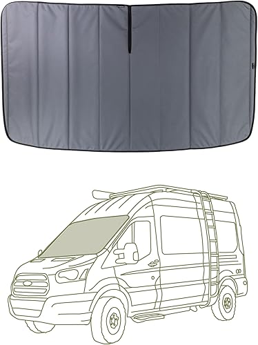 Miniatura 35 de VanEssential Cubierta de ventana deslizable aislante y oscurecedora diseñada para la furgoneta Ford Transit del año 2015 hasta la actualidad SIN gris