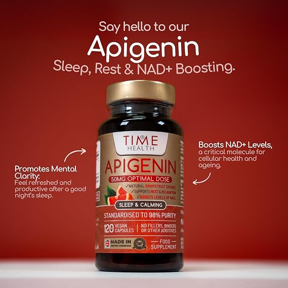 Apigenin - 50mg 98%+ Purity - Grapefruit Source - 120 Capsules - UK Made