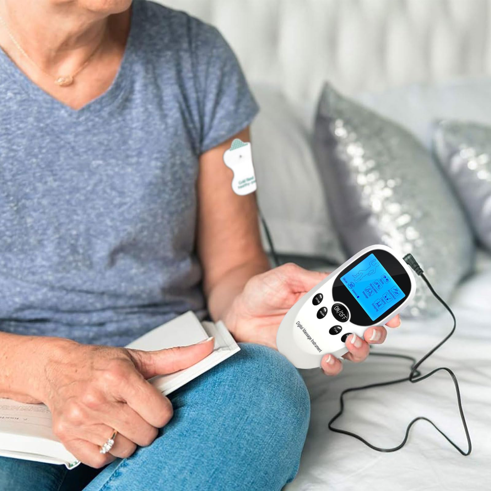 Dispositivo TENS/EMS per la Terapia del Dolore, Simulatore del Ciclo Mestruale con 6 Modalità e 11 Intensità, Elettrodi Tenzgeraet per lo Sviluppo Muscolare e Il Sollievo dal Dolore