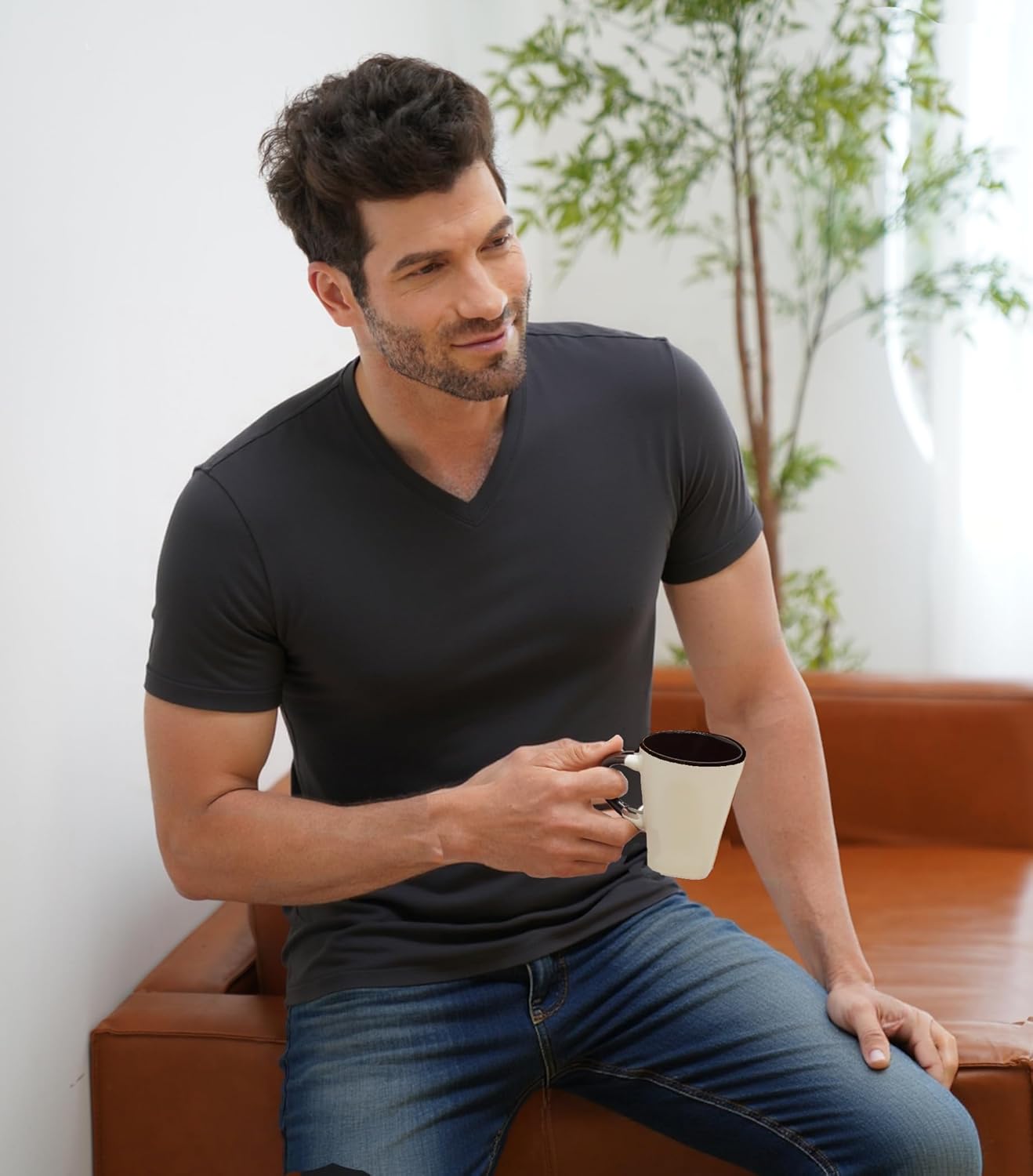 DAVID ARCHY Men's Undershirts Quickly-Dry T-Shirt, Stretch and Moisture-Wicking Crewneck/V-Neck Tees 3 Pack - Image 6