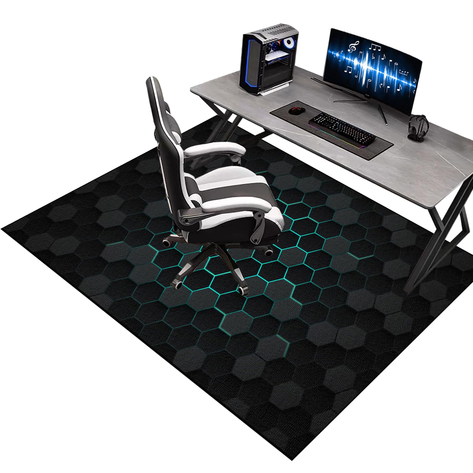 Office Chair Mat for Carpet, Computer Desk Chair Mat for Hard Floor, Floor Protectors for Rolling Chairs, Gaming Chair Mat for Wooden Floors, Floor Mats for Home Office Floor Protection 70 x 80 cm