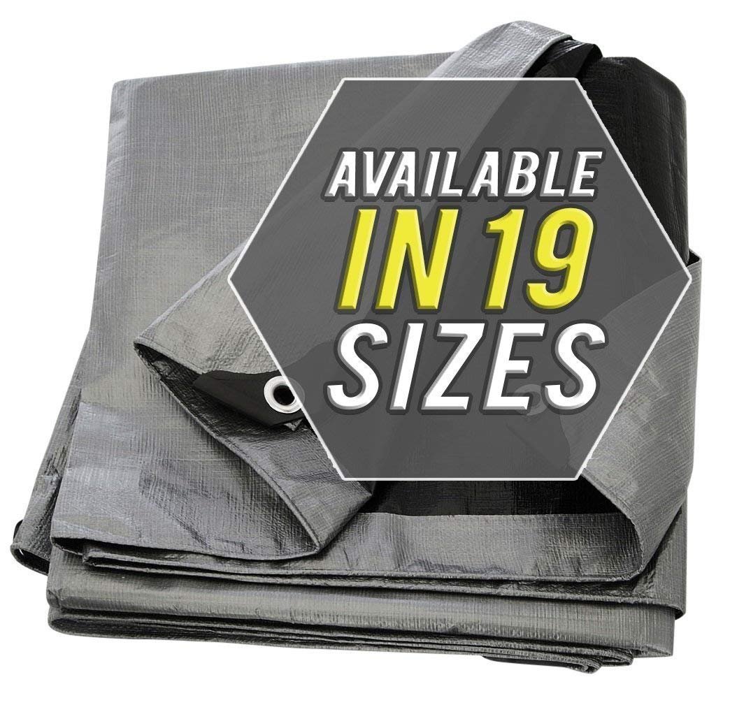 Tarp Cover Brown/Black Heavy Duty 8'X10' Thick Material, Waterproof, Great for Tarpaulin Canopy Tent, Boat, RV Or Pool Cover (8X10 Heavy Duty Poly Tarp Brown/Black) — view 18