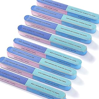 8 Pack Nail Buffer,Nail File Buffer Block, 7 Way Nail File,Removes Ridges,for Manicure Buffer Block Acrylic Gel Nails Remover, Women Home & Salon Use, Straight,Pedicure Buffing Sanding Polish.