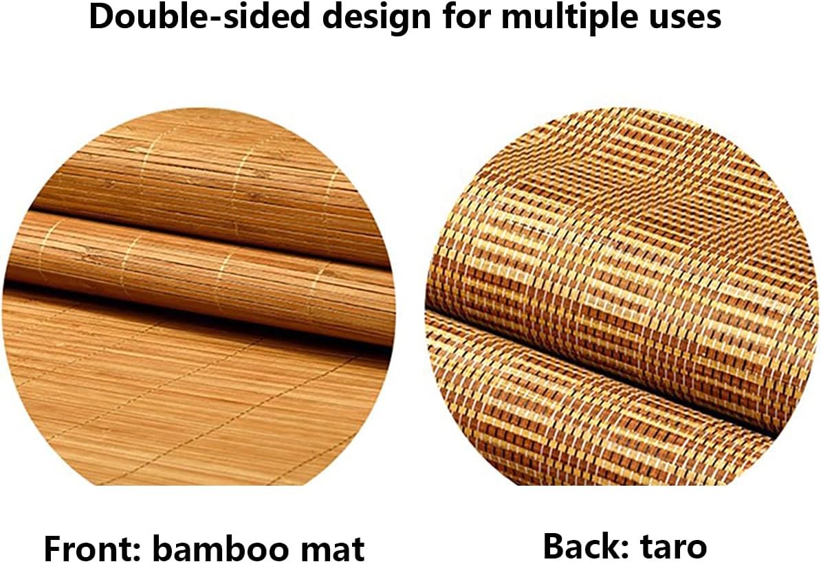 夏の冷却パッド 冷却ベッドカバーマットレス 夏用スリーピングマット、炭化竹製夏用スリーピングマット、冷却マットレストッパーパッド、ベ