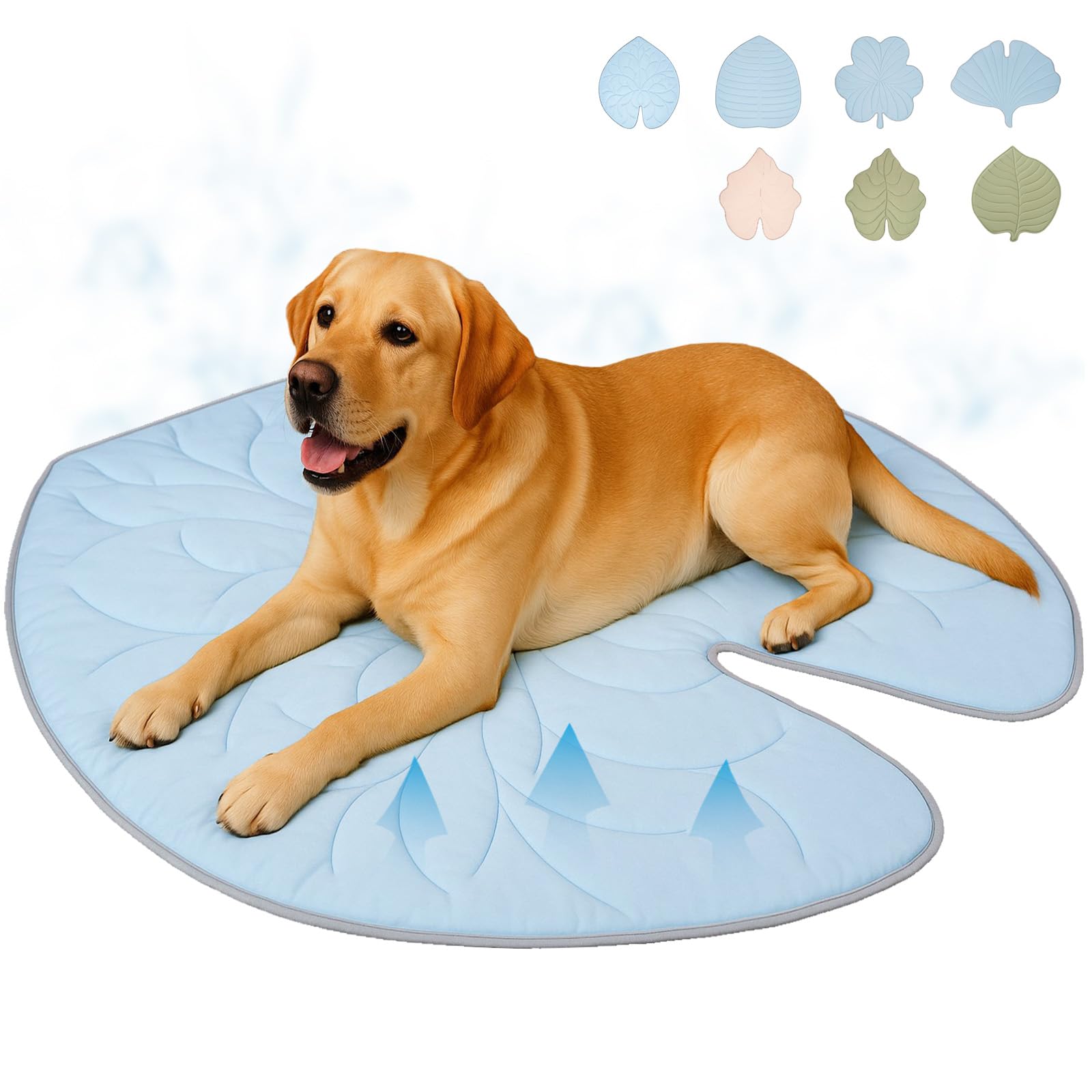 Vagascape Dog Cooling Mat - Large Leaf Shaped, Washable, Non-Slip, Summer Pad for Dogs and Cats, Durable Cotton, Lightweight