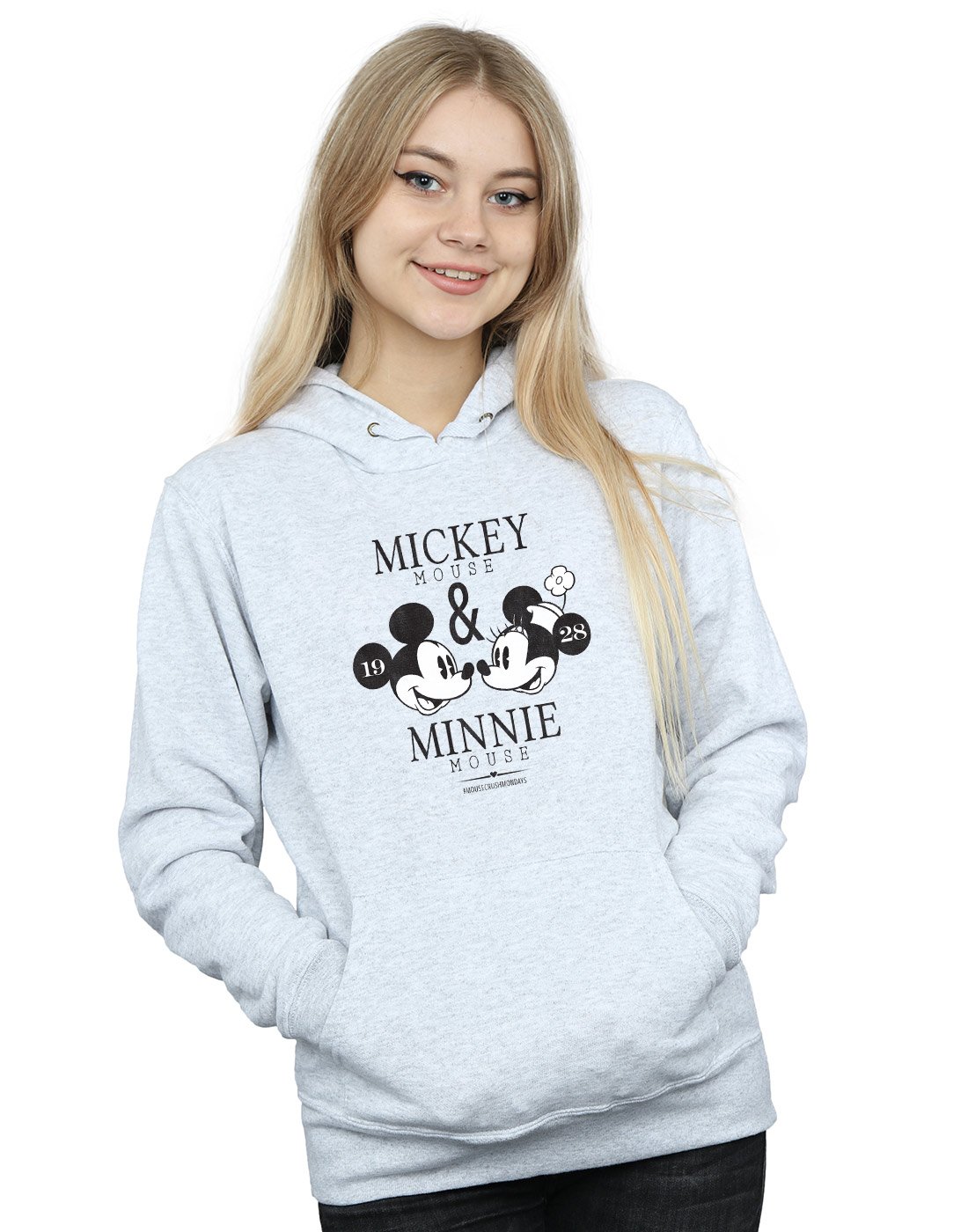 Absolute Cult Women's Sport Grey Disney Mickey And Minnie Mouse Mousecrush Mondays Hoodie XX-Large