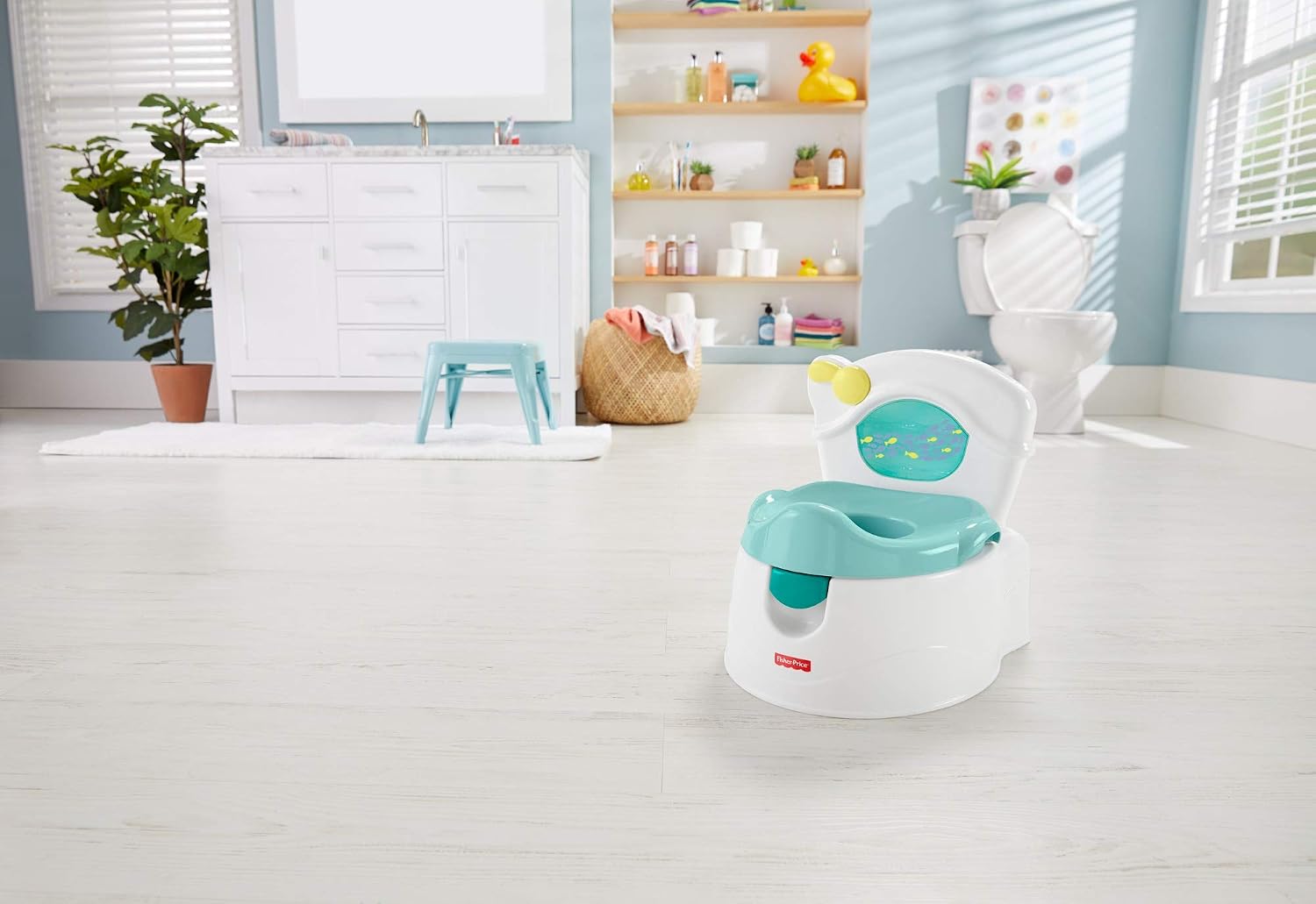 Fisher-Price Sea Me Flush Potty, toilet training chair with music and lights for infant and toddler