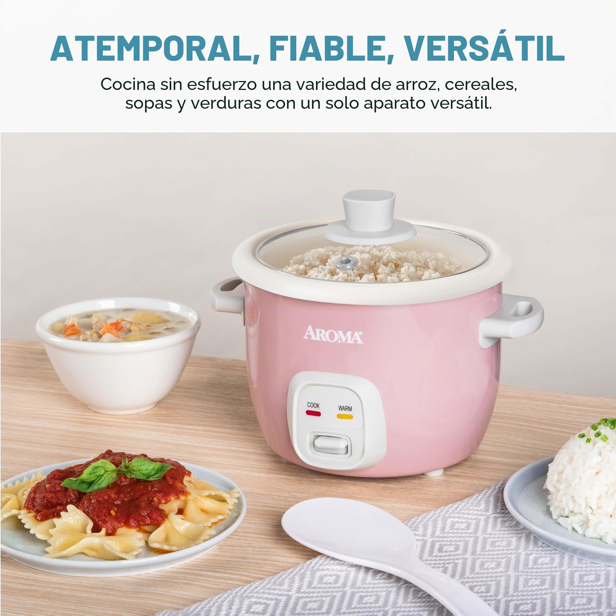 Aroma Housewares 4-Cups (Cooked) / 1Qt. Rice & Grain Cooker (ARC-302NGP), Pink