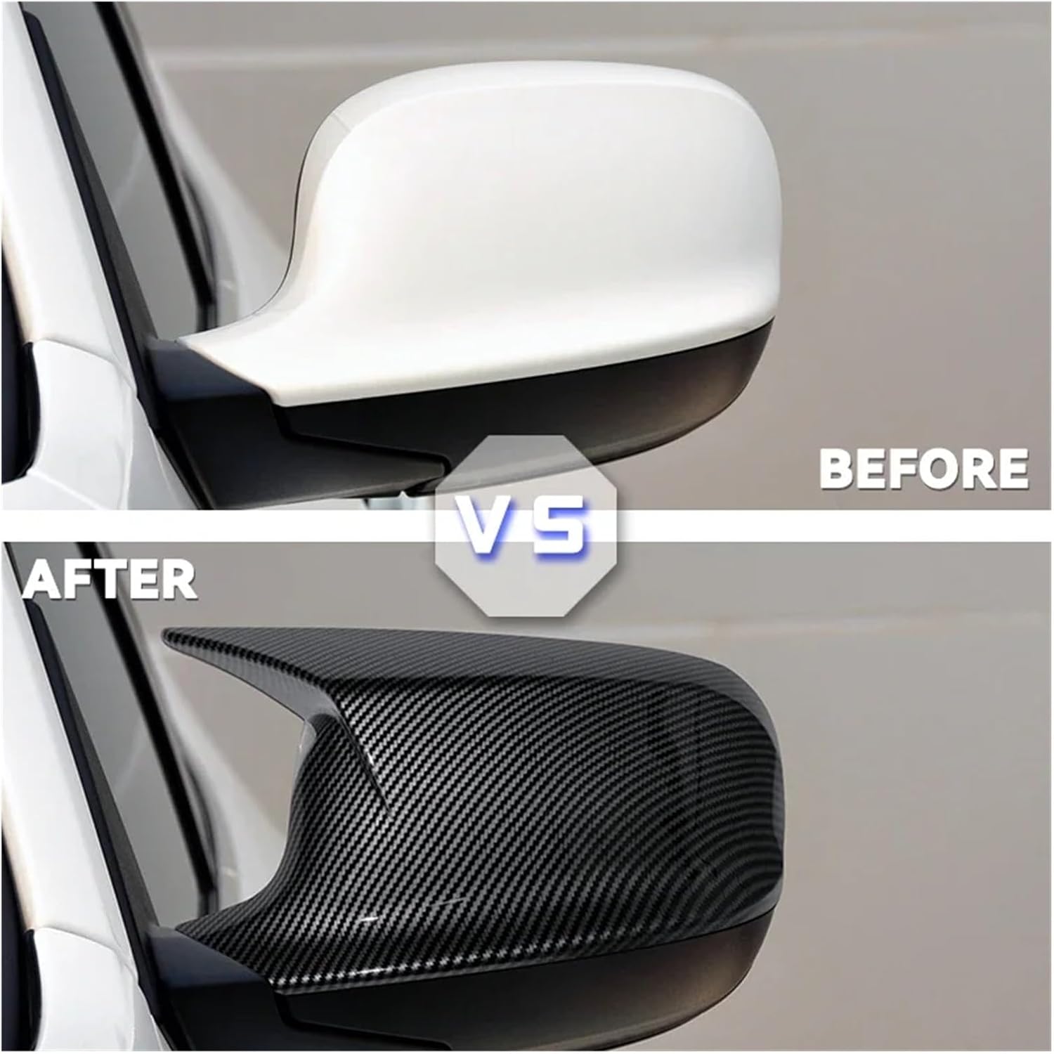 Carbon Fiber Style Black Rearview Side Mirror Cover Caps, Compatible With BMW X3 F25 X1 E84 Pre-LCI 2010 2011 2012 2013 Case(Gloss Black)