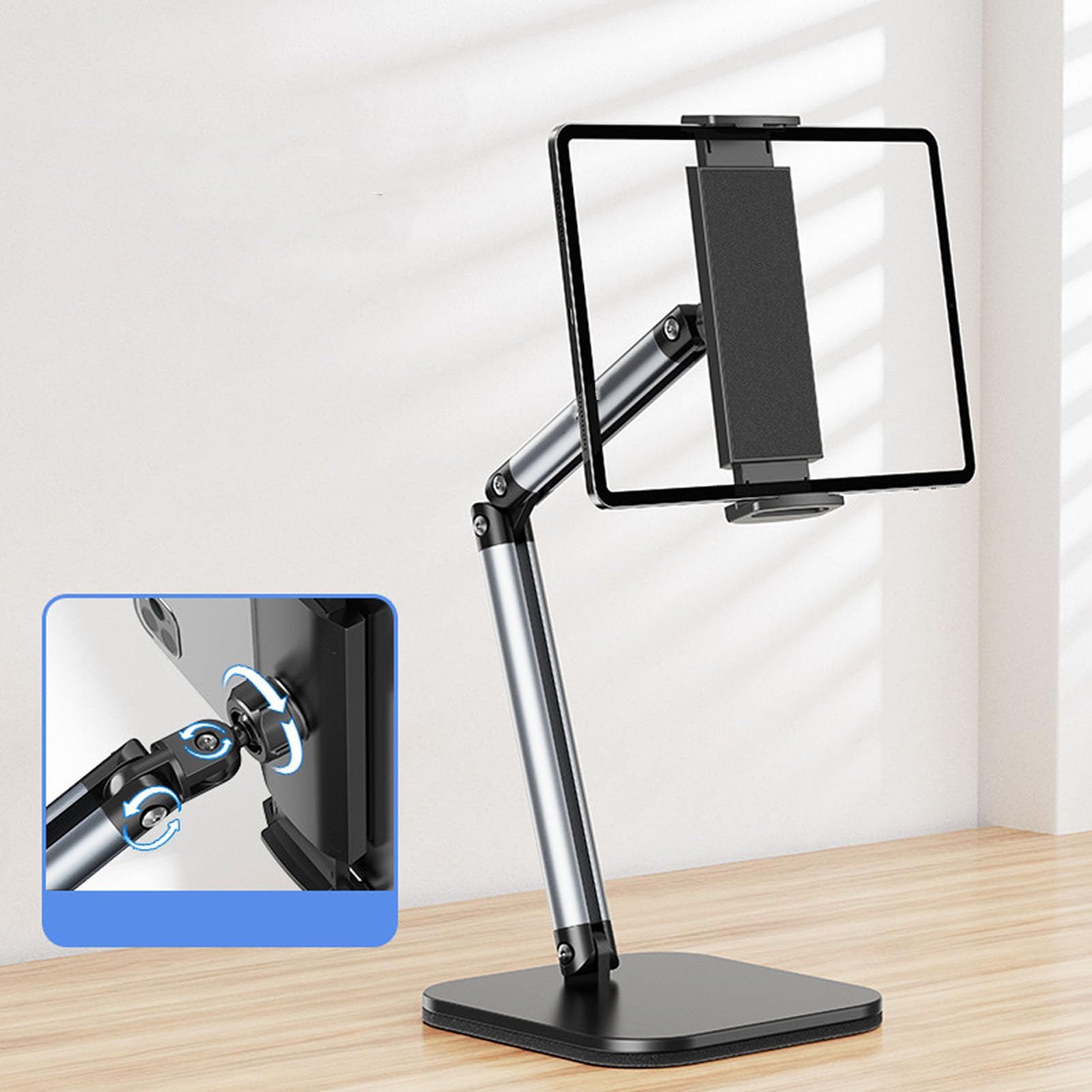 Fabater Supporto per Telefono, Supporto per Tablet Regolabile in Altezza e Angolazione per Desktop, Stabile Pieghevole per Uso Interno Ed Esterno