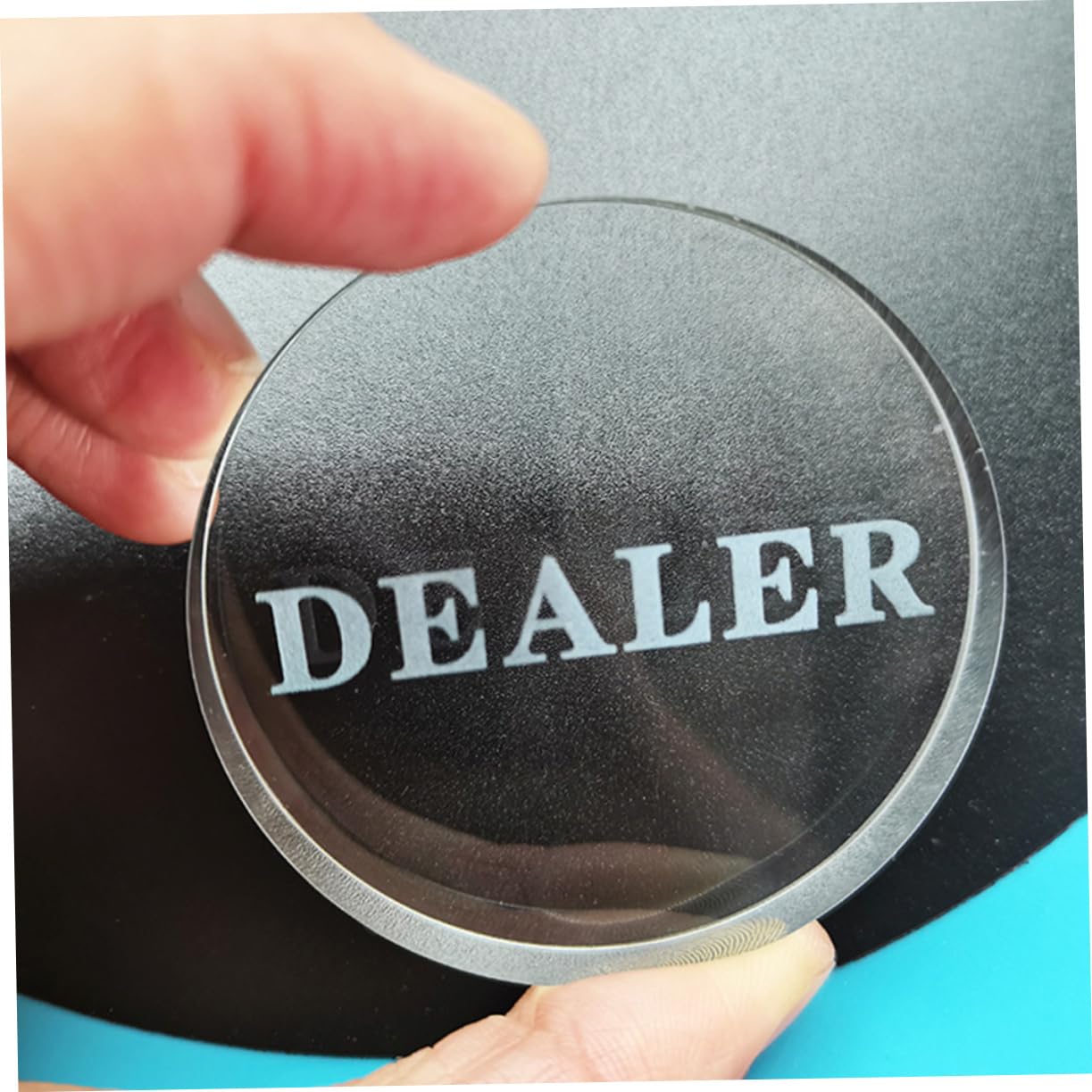 Abaodam 5 Piezas Distribuidor de póquer pequeño crupier de póquer botón de Distribuidor Resistente Desgaste Póker botón repartidor Transparente repartidor póker Accesorios Cristal