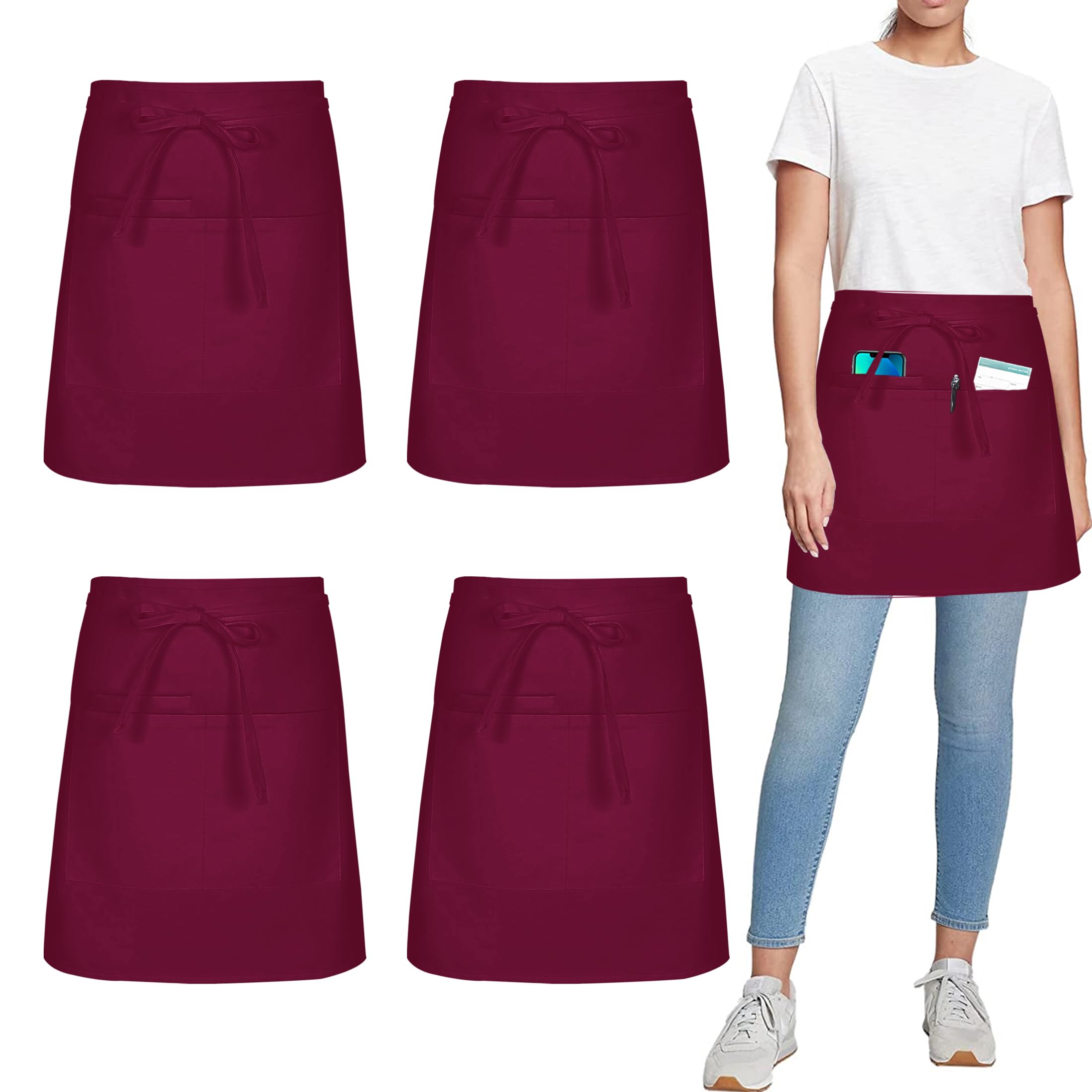 umboom 4 Pack Red Chef Apron