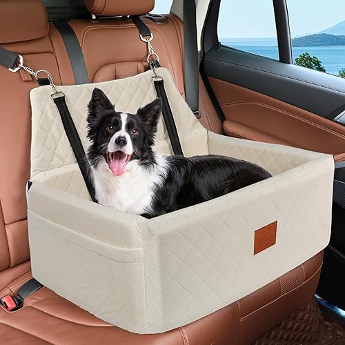 Miniatura 9 de Asiento de automóvil para perros grandes y medianos, asiento portátil lavable para mascotas de menos de 55 libras, asiento elevador para perro con