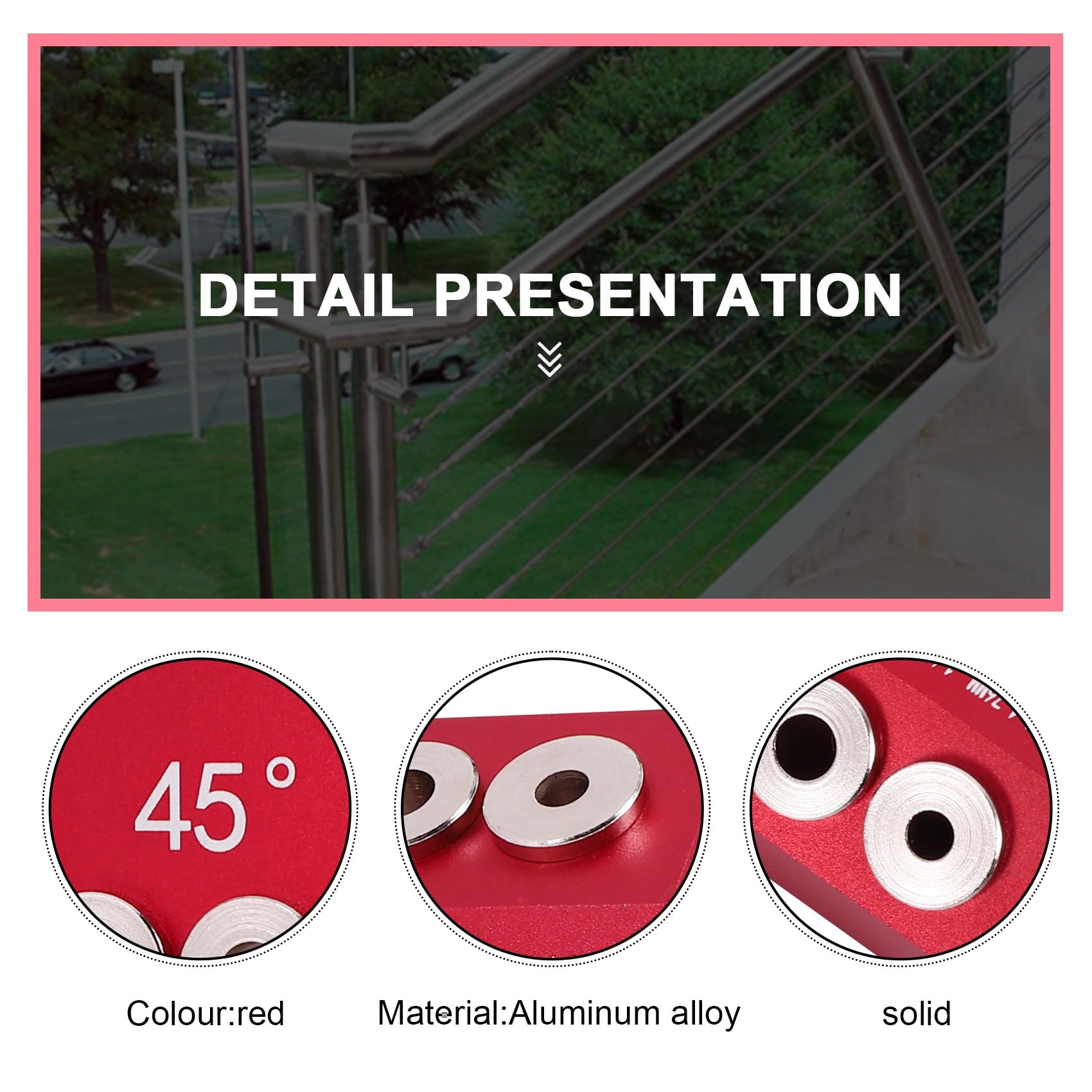 Guida Fori Angolati Tsudoku - Dima Per Perforazioni A 30°/45°/90° Per Ringhiere E Cavi - Foto 5