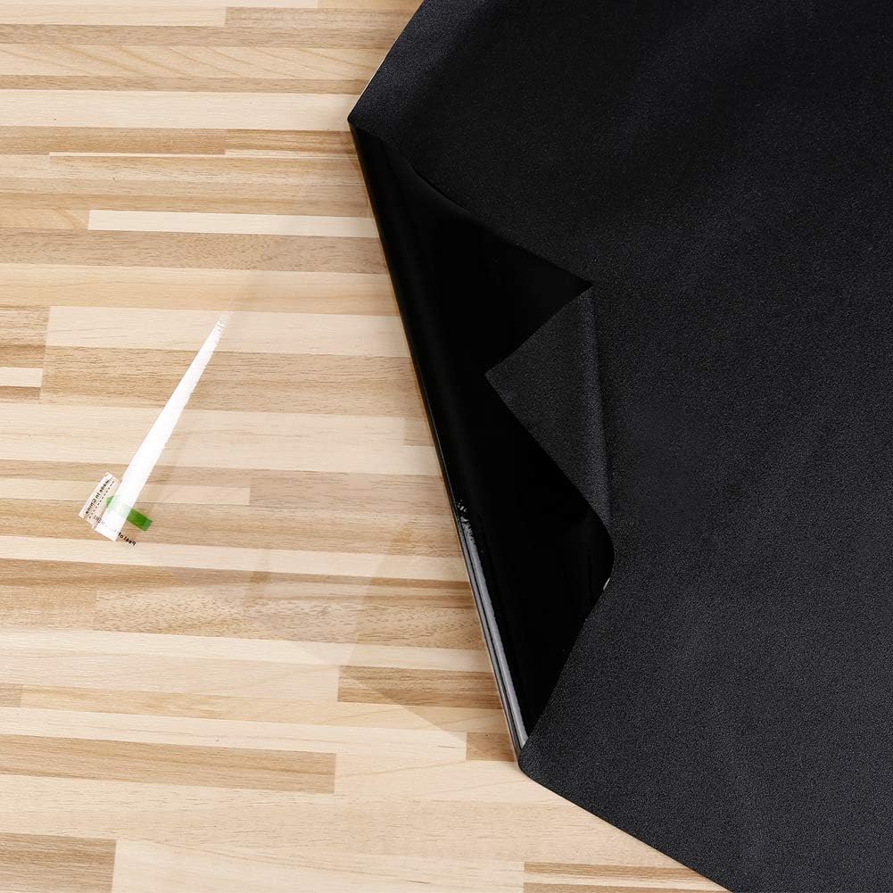 WochiTV Total Blackout Window Film 100% Light Blocking Non Adhesive No Residue Removable Opaque Static Cling Privacy Glass Tint for Home Bedroom Darkening Heat Control (17.5 in x 6.56 Ft)