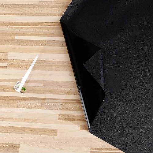 Miniatura 8 de WochiTV Película opaca para ventana, 100% bloqueo de luz, no adhesiva, sin residuos, extraíble, opaca, adherencia estática, película de vidrio de