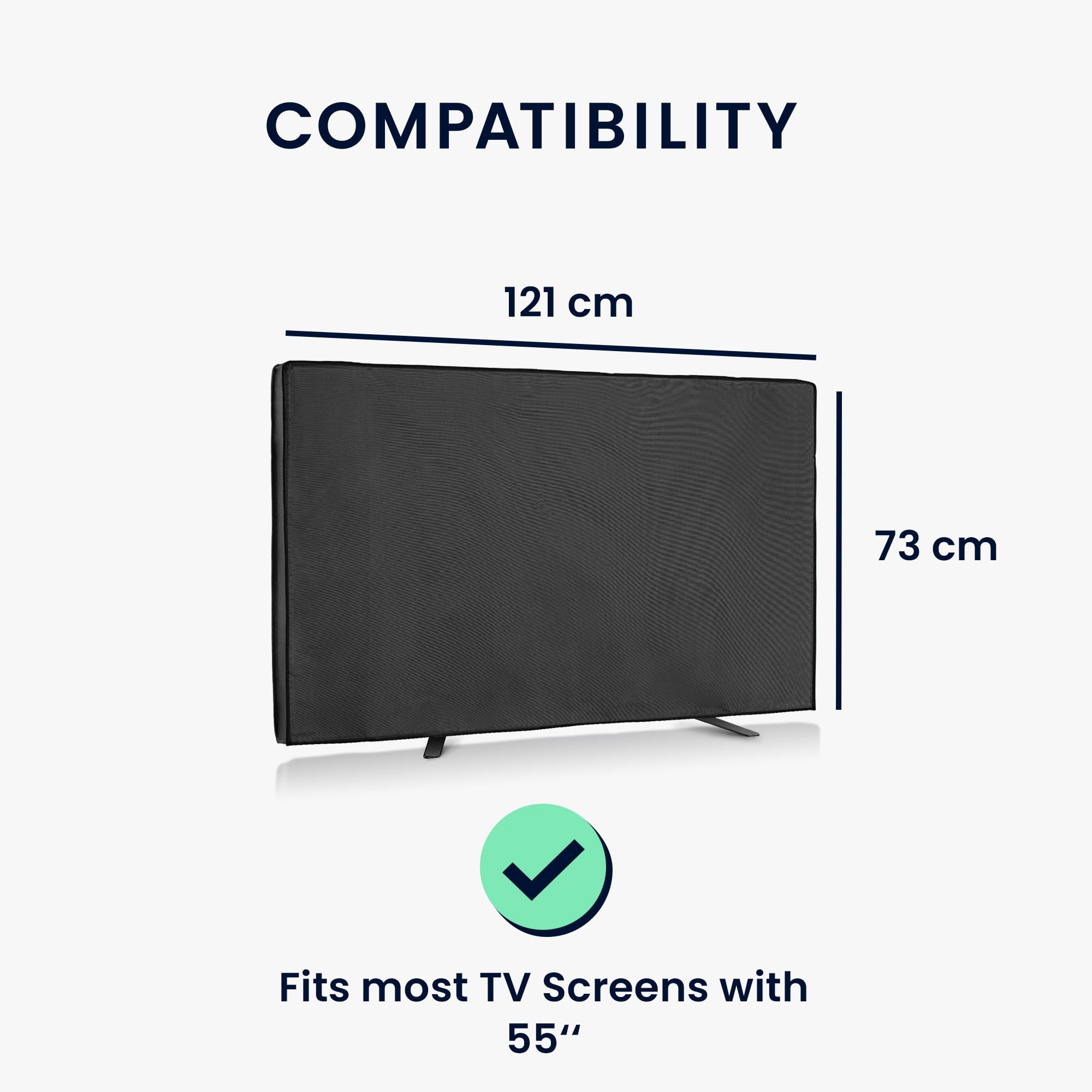 kwmobile 55" TV Outdoor TV Abdeckung - Fernseher Hülle Bildschirmschutz - Schutzhülle wetterfest - Schwarz
