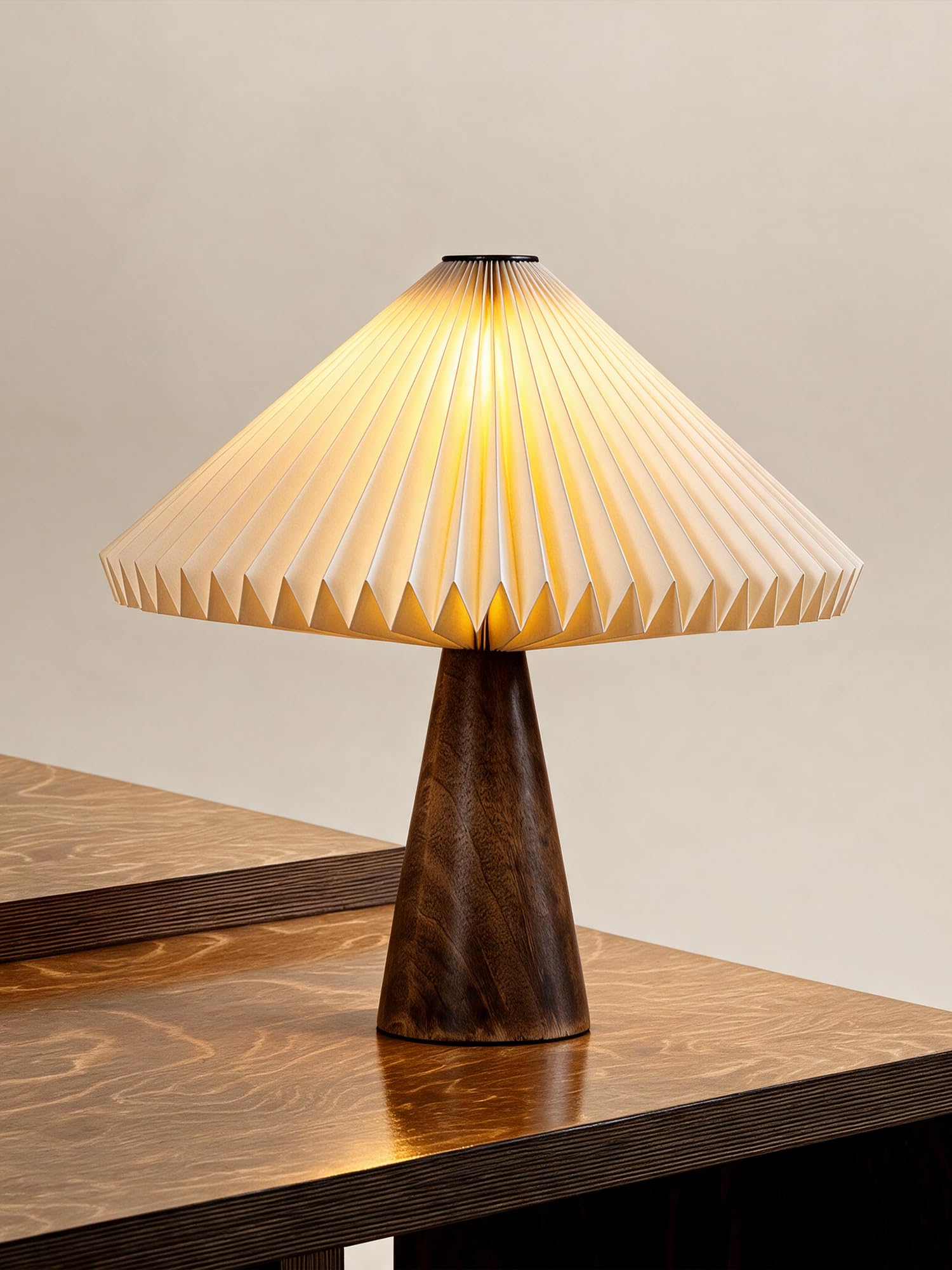 FIG Living Modern Ballet Table Lamp with Wooden Base | Handmade Origami Design | Best for Living Room, Study Room, Bedroom & Cafe | (Bulb not Included) | 2.5 MTS Corded Cables with On/Off Switch-image-13