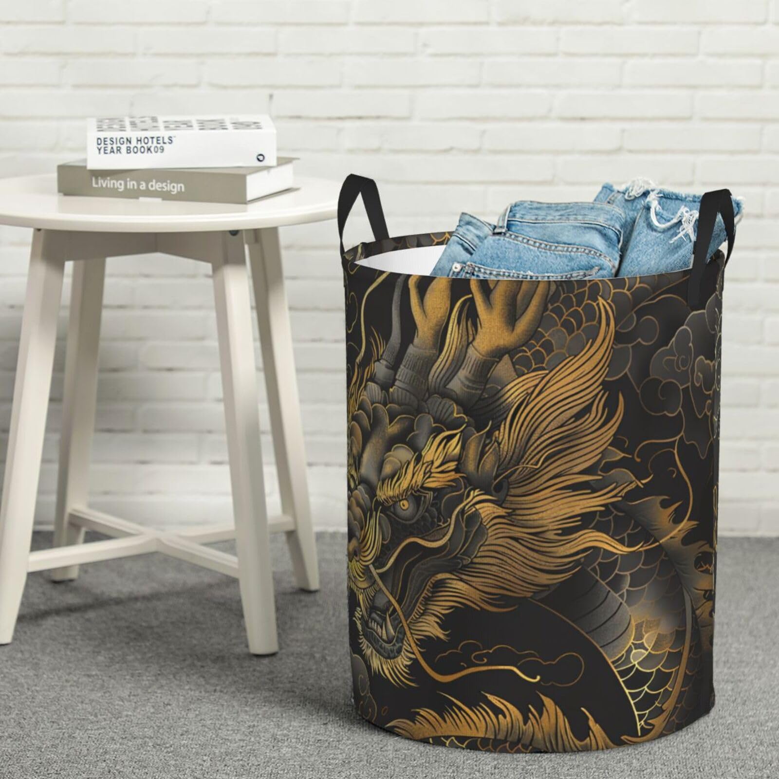 Panier à linge imperméable style dragon pliable avec grande capacité de rangement