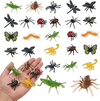 24 Pcs Bugs Toys, Insect Toys And Mini Beasts Collection, Realistic Plastic Bugs For Nature Observation And Entomology Study, Detailed Miniature Figures For Display And Educational Purposes