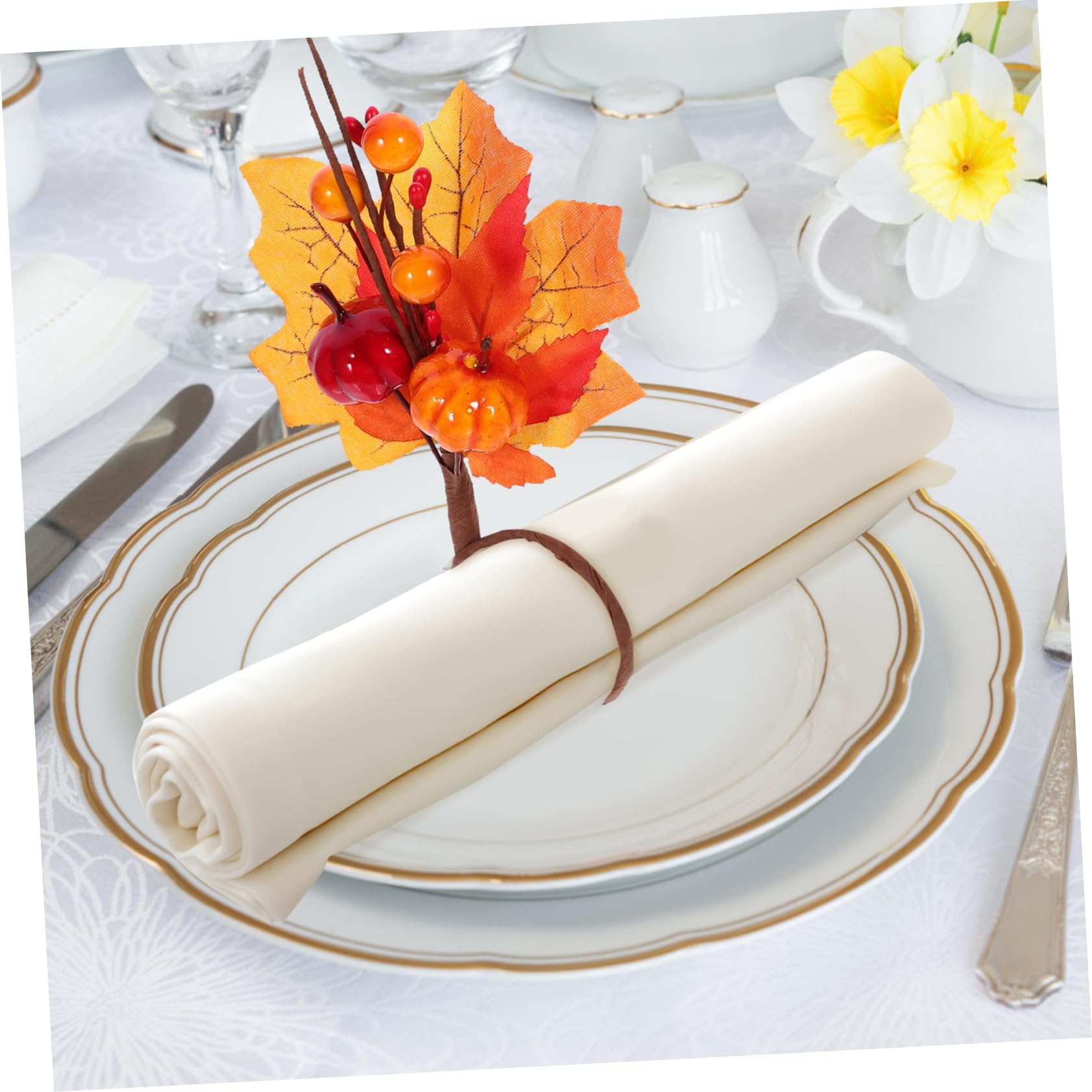 Herbst-serviettenringe-Set 12 Serviettenhalter in Ahornblatt- für Thanksgiving