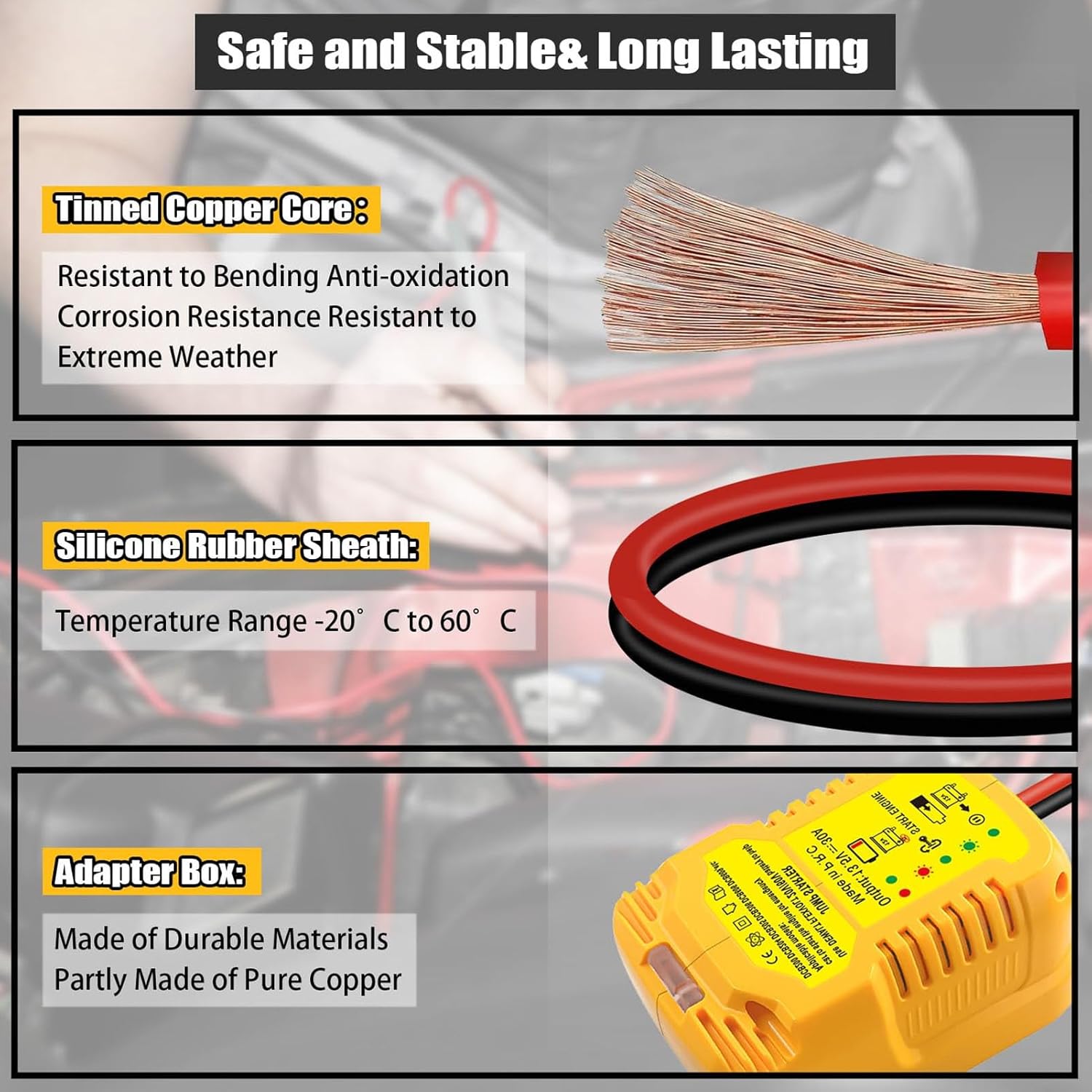 Portable Car Starter for DCB Series 20 60V Li Battery, Automotive Battery, 12V