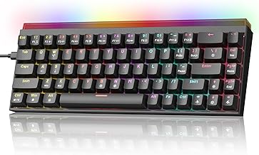 Womier 60% Keyboard Gaming with Light Box, Wired Mechanical Keyboard with MCA Keycaps, OEM Profile, Programable, 64 Keys Hot Swap RGB Cream Custom Key Board for PC Computer Win/MAC (WK68 PRO-Black)