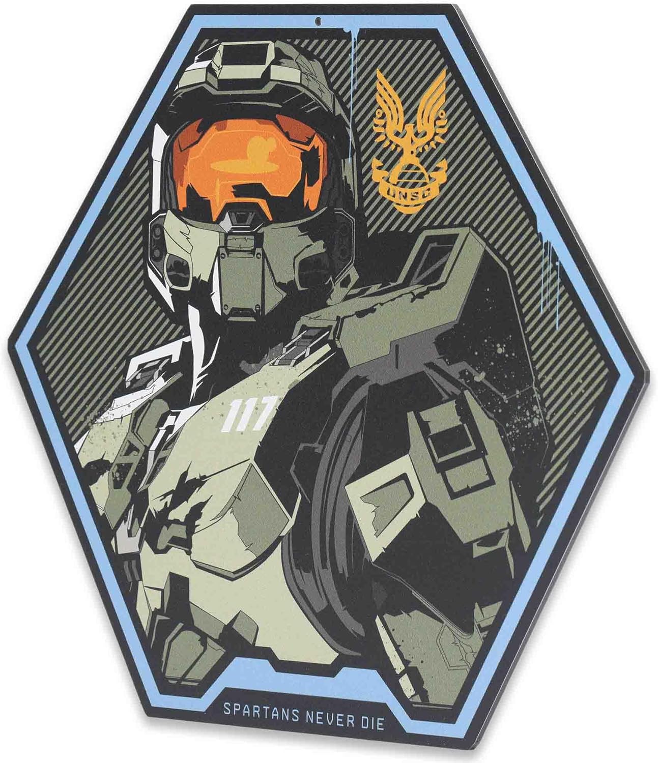 Halo Master Chief Metal Wall Decor - Striking Halo Sign for Man Cave or Game Room