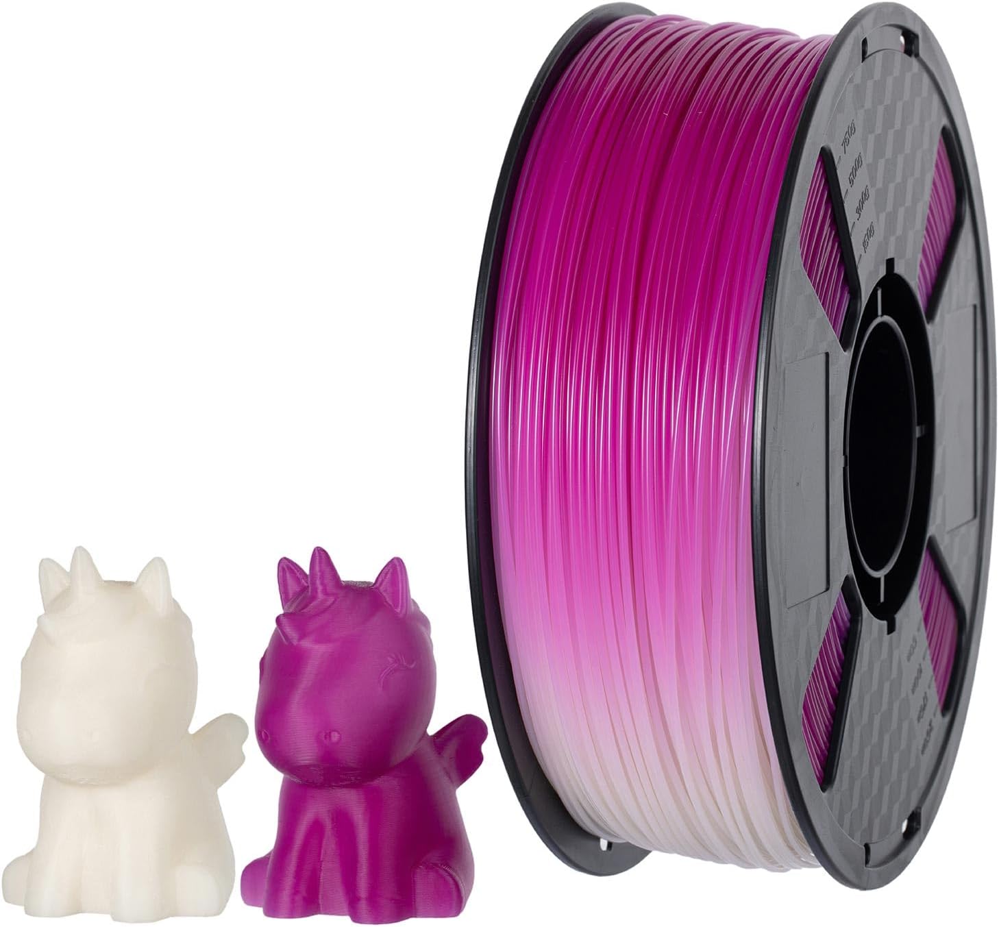 CC3D UV Sunlight Color Changes PLA Filament 1.75mm 1KG White to Raspberry Red FDM 3D Printer Filament 3D Printing Materials Color Changing PLA White Red