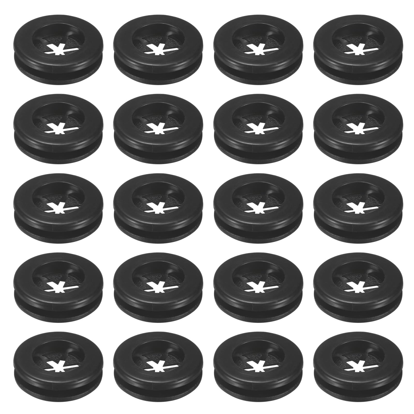 M METERXITY 20-Pack Rubber Grommets for Wiring 16mm Desk Grommet Black