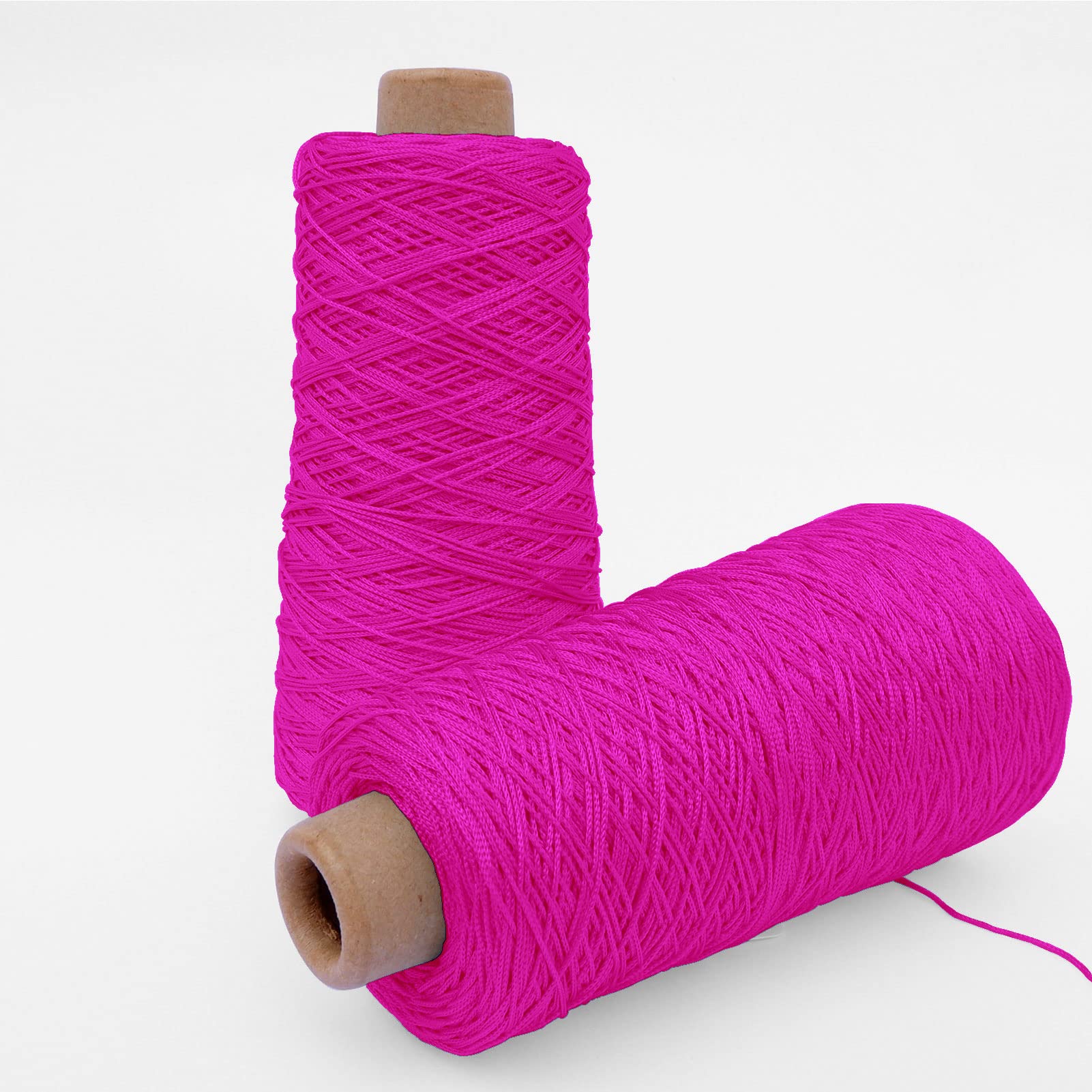TEXTEX = Cuquillo Chain Thread. Yarn for Knitting and Crochet. Composition 100% Rayon. 1 Cone of 200grs and 600mts (Fuchsia) - Image 4