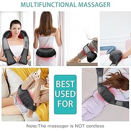 AERLANG Shiatsu Back and Neck Massager, Back Massager Deep Tissue Kneading Neck and Shoulder Massage with Heat, Electric Massage Pillow Fathers Day Gift Ideas from Daughter Son(NOT Cordless)