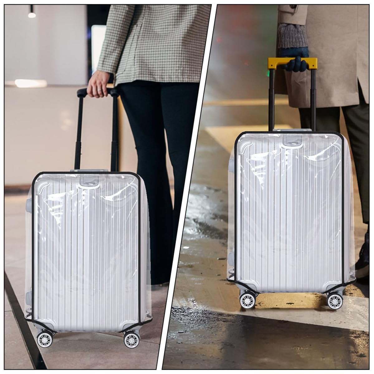 OSALADI Copertura Protettiva per Valigia in Pvc 3 Pezzi Cerniera Antisporcizia Design Sottile per Viaggio Elegante e Resistente