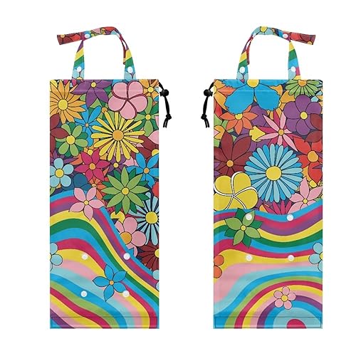 Miniatura 2 de Bolsa de basura plegable para automóvil, cubo de basura automotriz para viajes y uso al aire libre, bolsa de basura con estampado de flores para