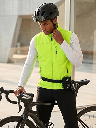 Men's Lightweight Vest Zip Up Sleeveless Jacket Windproof Softshell Outdoor Work Vest with Pockets
