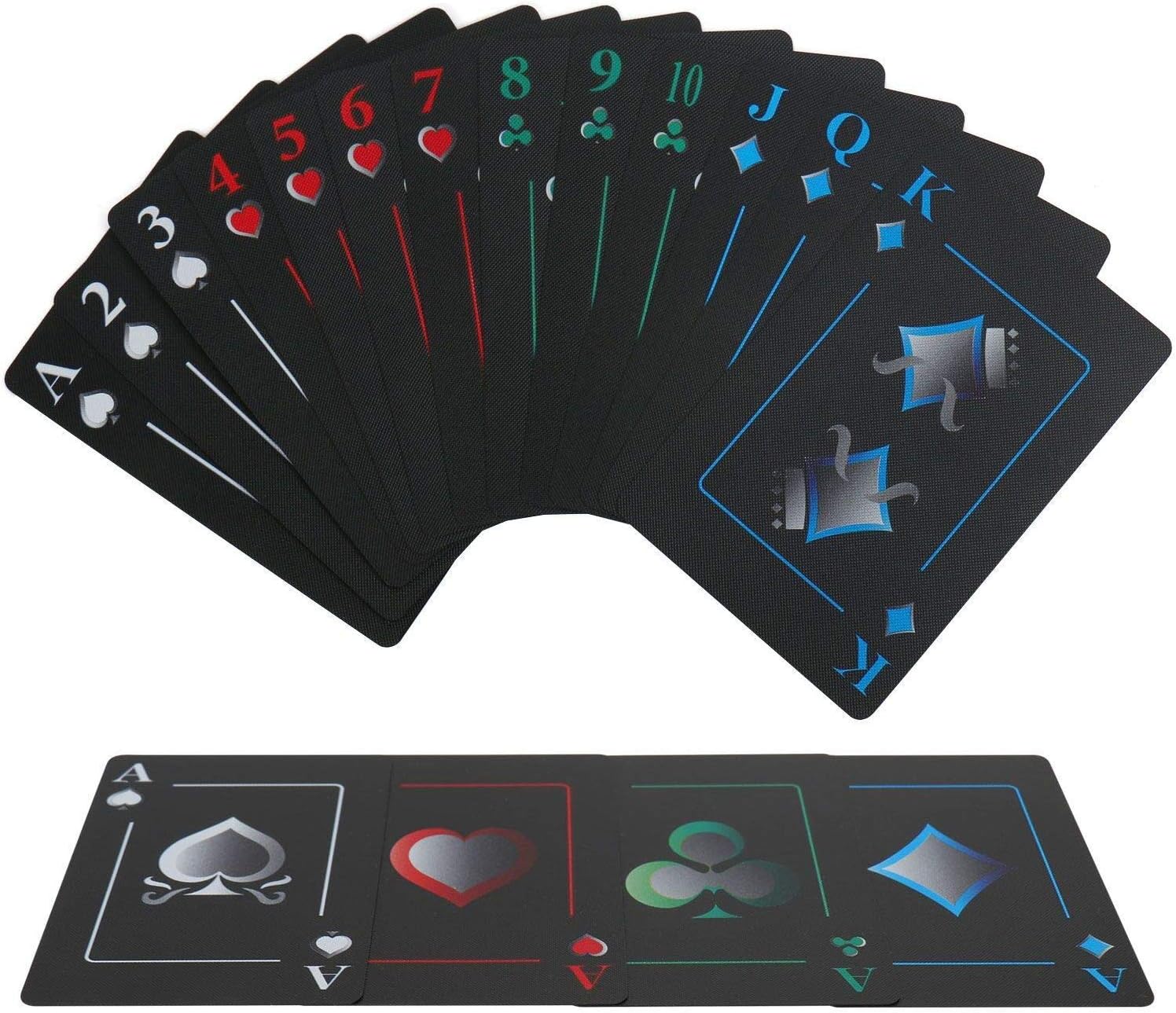 Joyoldelf Creative Playing Cards, Plastic Pvc Waterproof Poker Deck Of Cards With Black Backing In Box For Cardistry, Magic Trick And Party