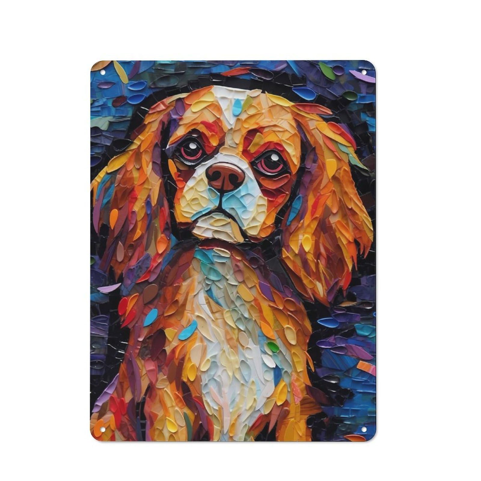 Junmoney Cavalier King Color Urban Metal Wall Decor 40X30cm, Metal Wall Art Sign For Loft, Studio, Office Or Creative Room