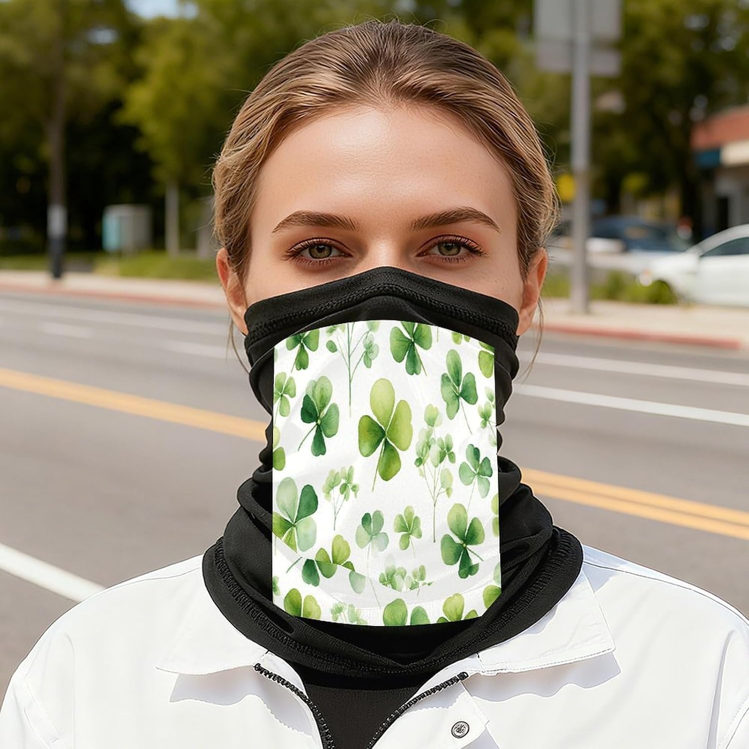 Clover Summer Cooling Neck Gaiter,Face Mask Breathable Scarf for Men Women,Gaiter Face Mask for Skiing Fishing Hiking Cycling