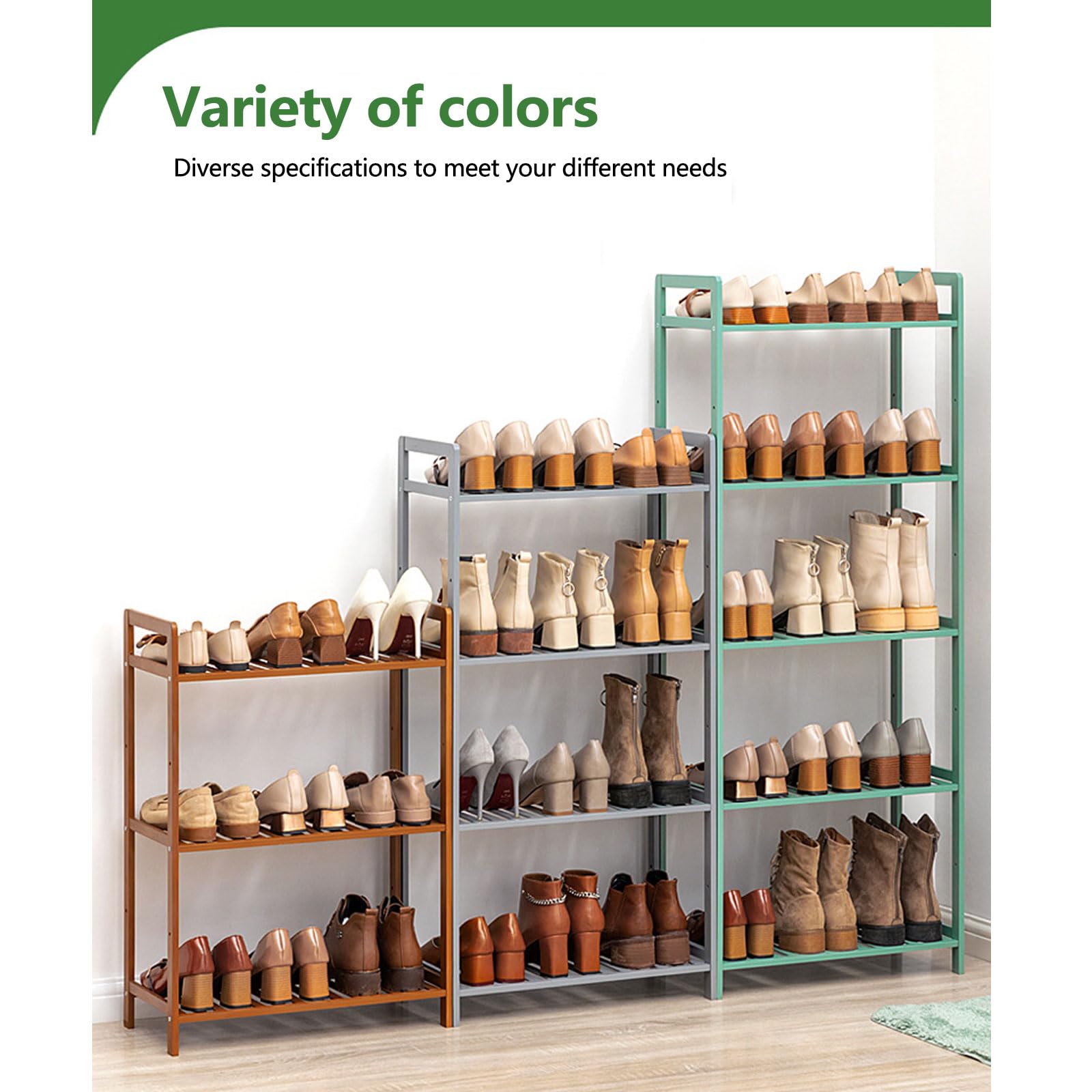 Meuble à Chaussures Autoportant En Bois - 50 Paires, étagère Rangement Entrée Anti-poussière