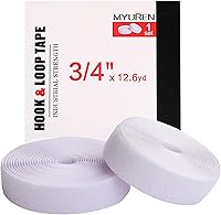 Vista 15 de Cinta de gancho y bucle para coser 1 pulgada, tiras de nailon no adhesivas en la parte trasera, cinta de tela no adhesiva entrelazada, negra, 11.5