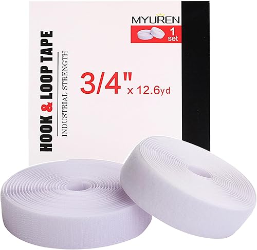 Coser en gancho y bucle estilo 34 pulgadas tiras de nailon no adhesivas de 34 pulgadas cinta de enclavamiento no adhesiva blanca, 12.6 yardas