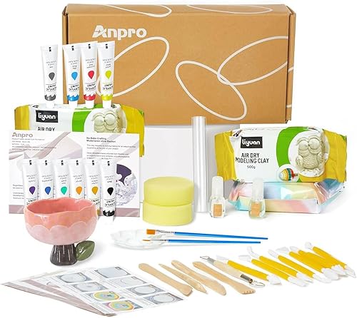 Kit de cerámica de arcilla seca al aire  Cayo de secado al aire para principiantes, kit de arcilla para adultos, juego de cerámica hecho en casa,
