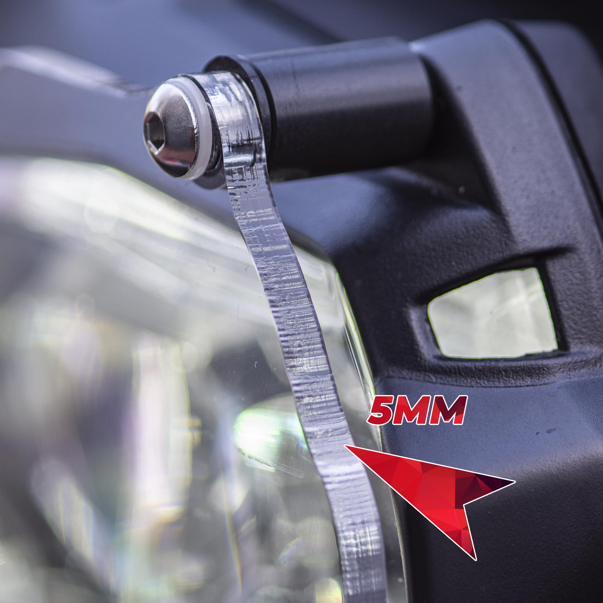 Protezione faro compatibile per BMW R 1200 GS R 1250 GS LC ADV STD LENTE DI PROTEZIONE FARO ANTERIORE 5MM sistema ''togli&rimetti''