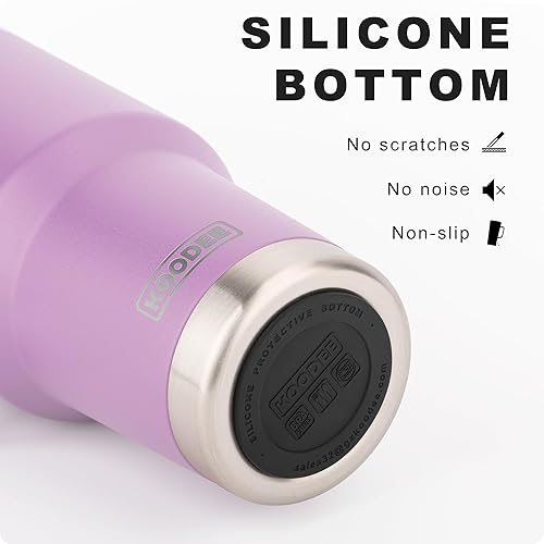 Miniatura 4 de koodee Vaso con asa, vaso de acero inoxidable de 30 onzas con aislamiento de doble pared con tapa y pajita, vaso de café para hombres y mujeres