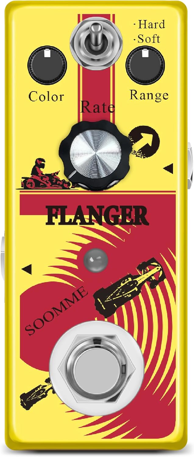 Guitar Flanger Pedal - Classic Metallic Flanger Sounds, True Tone 2 Modes, Retro Sound Effect, True Bypass, Full Metal Case