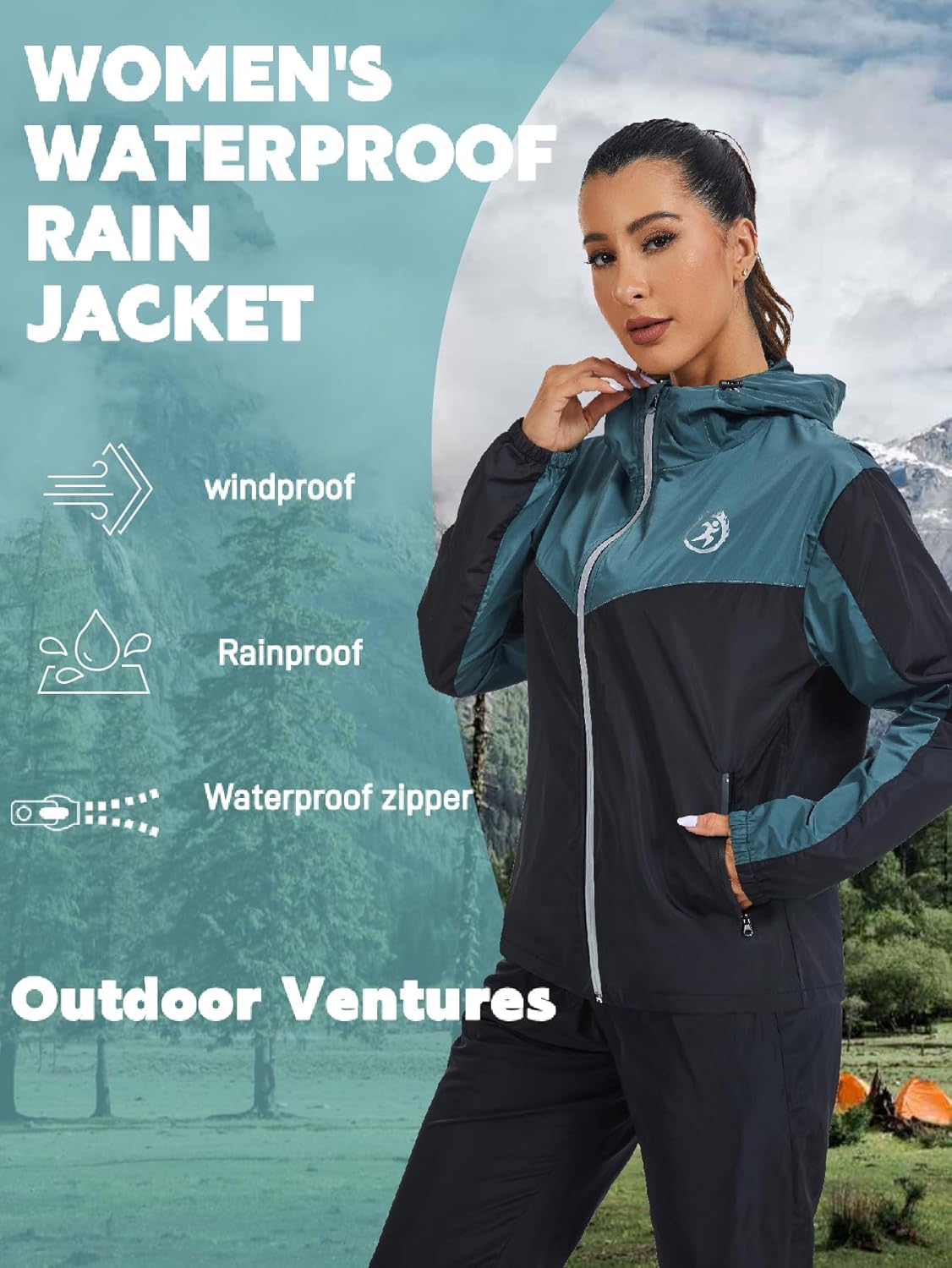 LAZAWG Rain Jacket Women Lightweight Rain Coat with Hood Waterproof Breathable for Summer Spring Travel Outdoor - Image 5