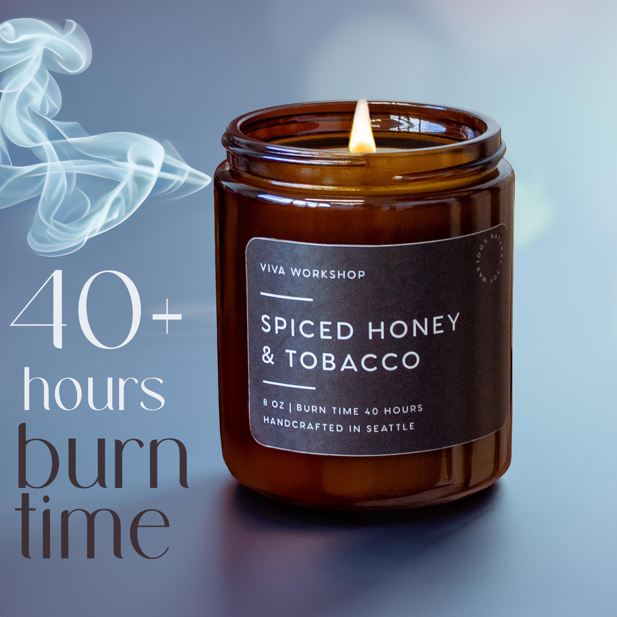 Amazon.com: Spiced Honey & Tobacco Scented Candle for Home – Handcrafted in  USA – Aroma Candle for Relaxing, Best Birthday Gift, Boyfriend, Dad &  Friend Gift – Natural Soy Wax Scented Candles
